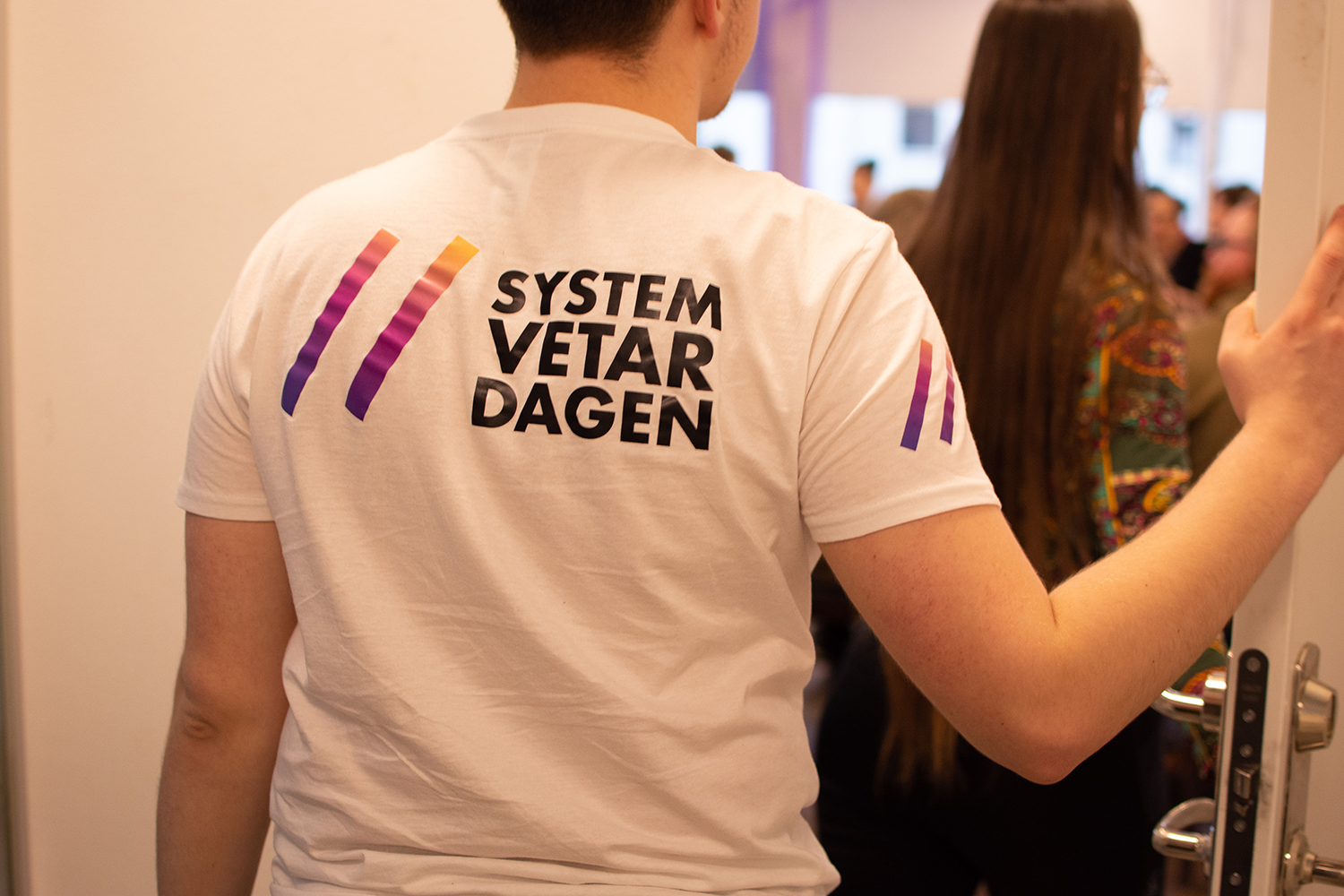 Person wearing a systemvetardagen t-shirt
